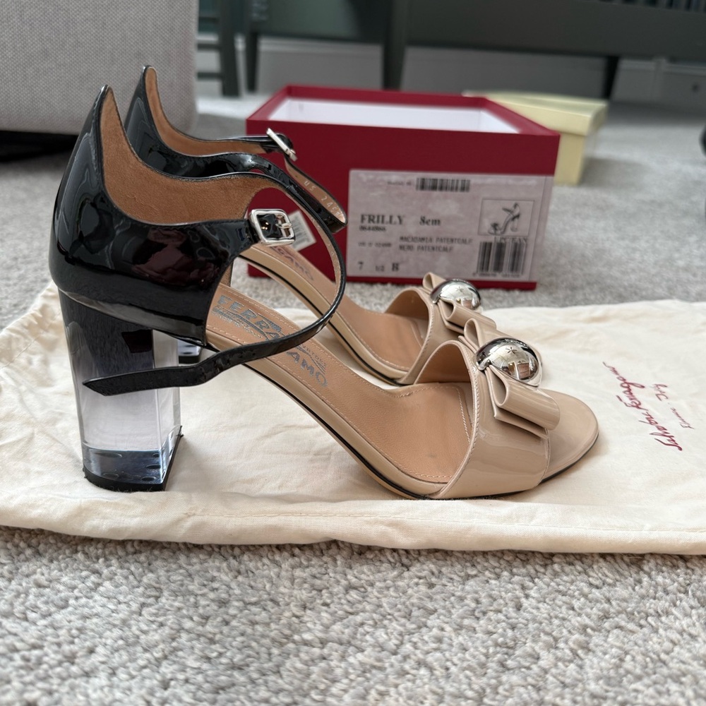 Salvatore Ferragamo Frilly Peep Toe Heel
